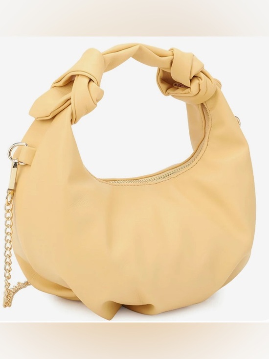 Handbags - Knot-Handle Bag in Pale Yellow Vegan Leather
